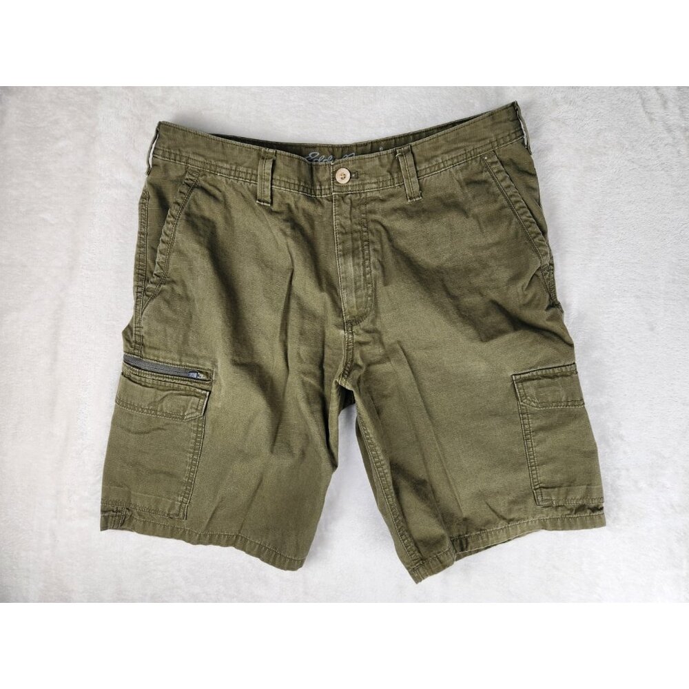 Eddie‎ Bauer Mens Cargo Shorts Size 36 Olive Green Outdoors Hiking
